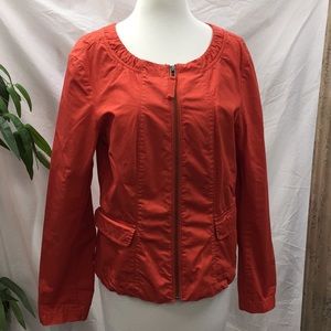 Ann Taylor Loft Orange Zip Up Light Jacket